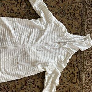 CJ Banks White Striped Swim Coverup